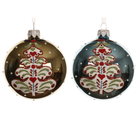 Glass Shiny Tree Baubles β Assorted Colours (Set of 2) - WowCornwall