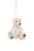 Polar Bear Sitting Hanging Ornament - WowCornwall