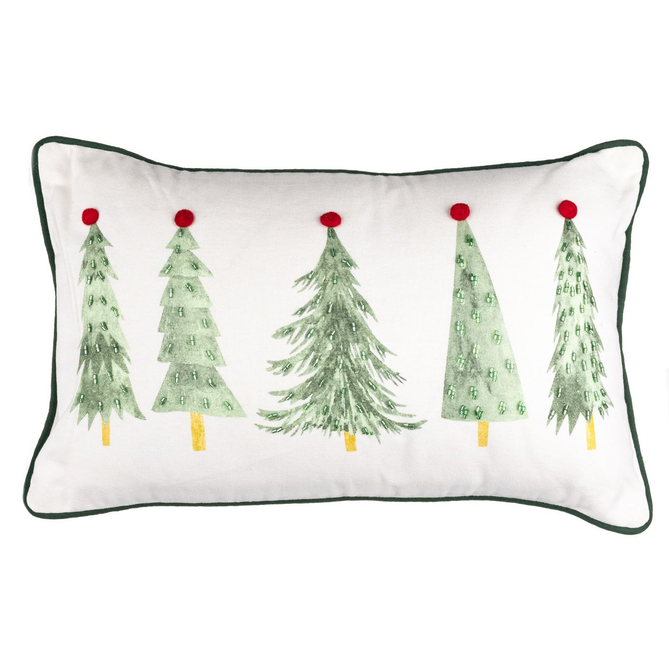 Five Christmas Trees Landscape Cushion - WowCornwall
