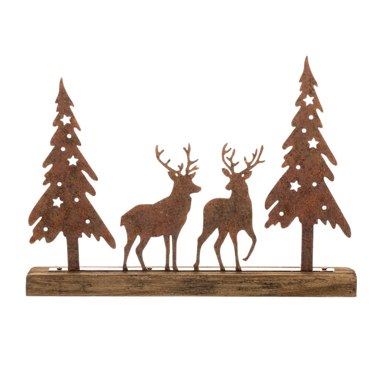 Bronzed Stags and Christmas Trees Decoration - WowCornwall