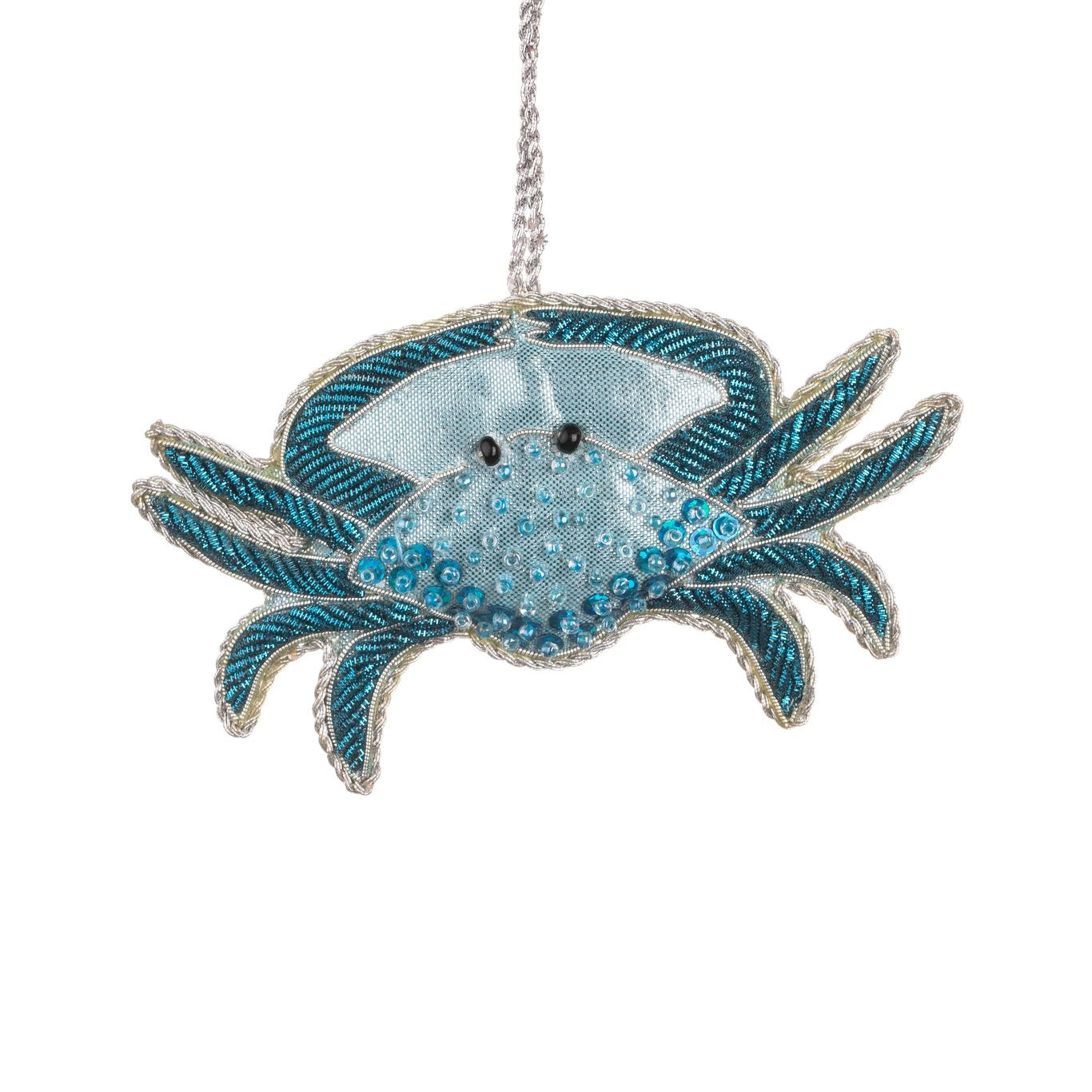 Beaded Blue Crab Hanging Ornament - WowCornwall