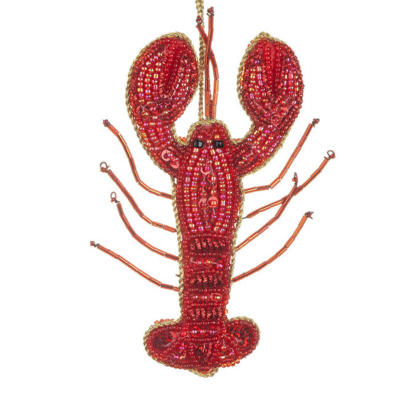 Beaded Red Lobster Hanging Ornament - WowCornwall