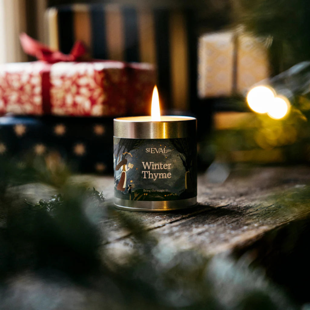 Winter Thyme, Scented Christmas Tin Candle - WowCornwall