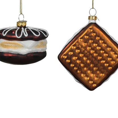 Chocolate sandwich glass ornament - WowCornwall