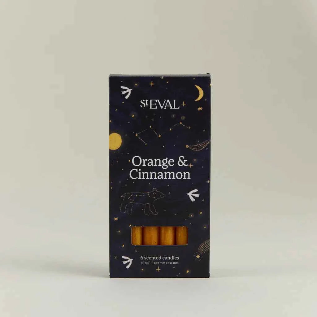 Orange & Cinnamon, Mini Fragranced Festive Candles, box of 10