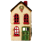 Christmas House Tealight Holder with Green Door - WowCornwall