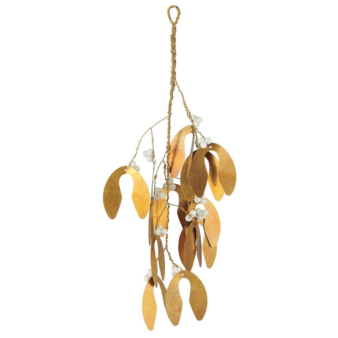 Hanging Brass Mistletoe Ornament - WowCornwall