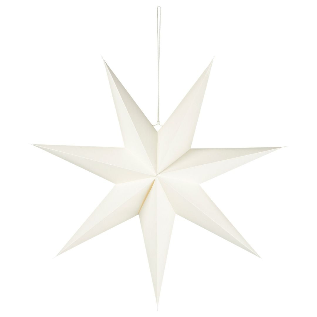 7 Sided White Paper Star - 26cm - WowCornwall