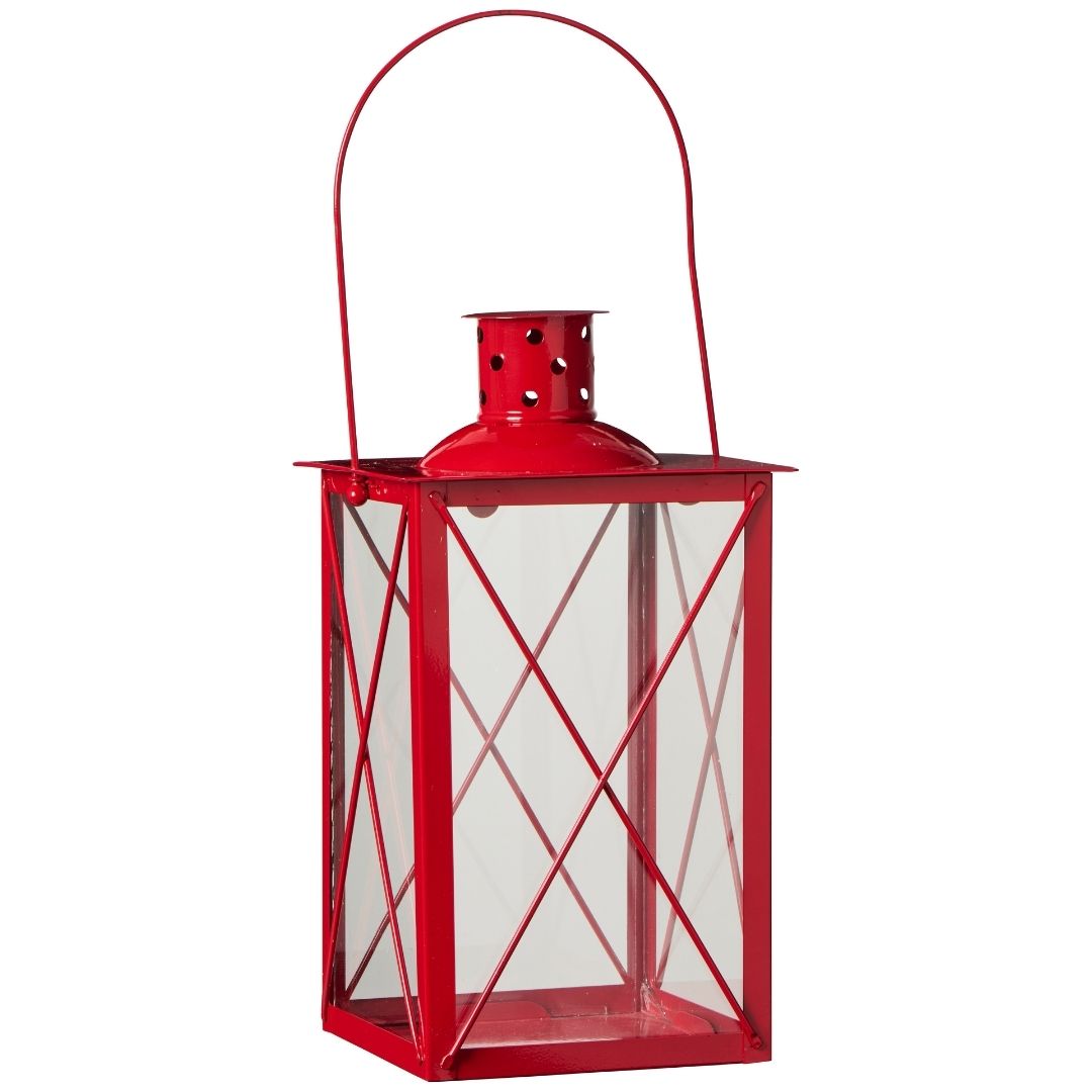 Large Red Red Glass Lantern - WowCornwall