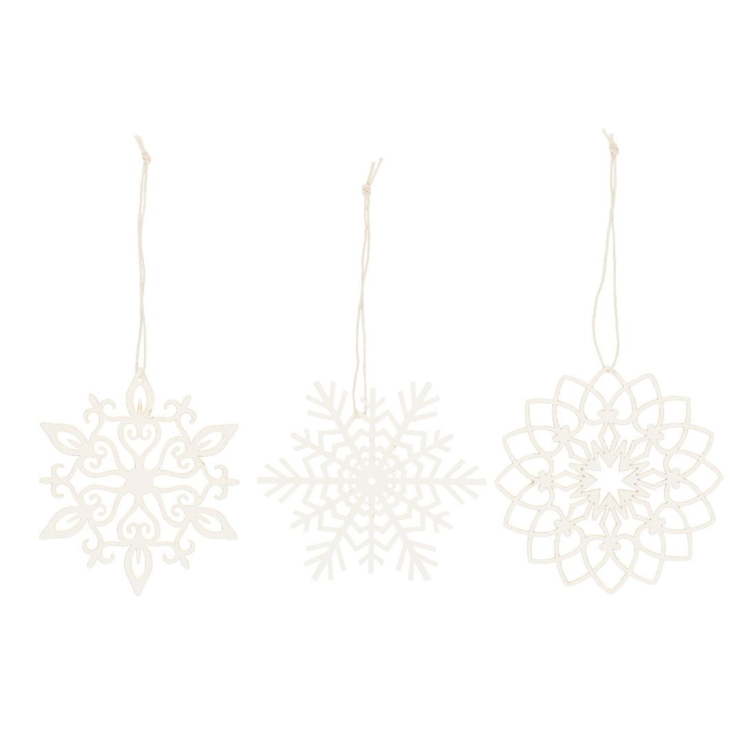 3 Assorted Paper Cut Snow Crystals - WowCornwall
