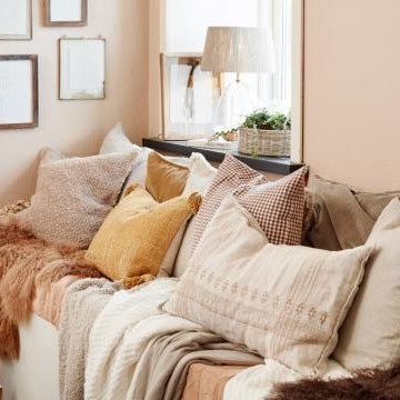 Linen Square Cushion, Rose Shadow - WowCornwall