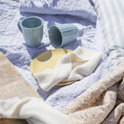 White And Blue Striped Quilt - WowCornwall