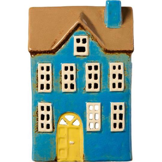 Ceramic House Tealight Nyhavn - yellow door - WowCornwall