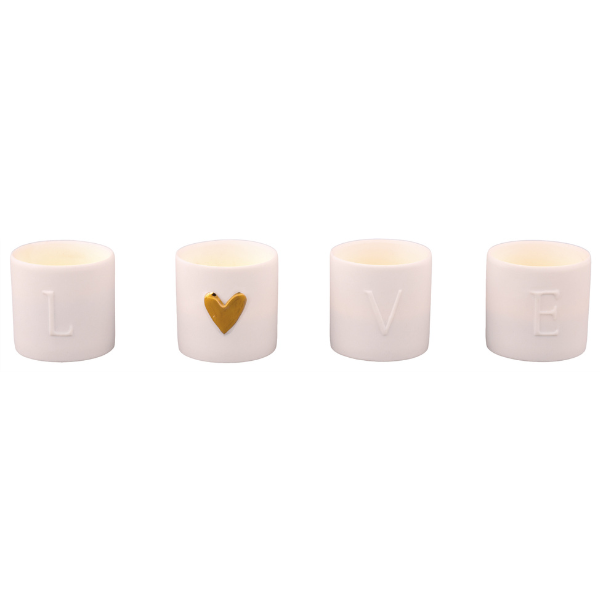 Love Lights Set of 4 - gold - WowCornwall