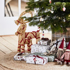 Large Christmas Goat with Red Ribbon - WowCornwall