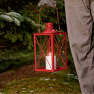 Large Red Red Glass Lantern - WowCornwall
