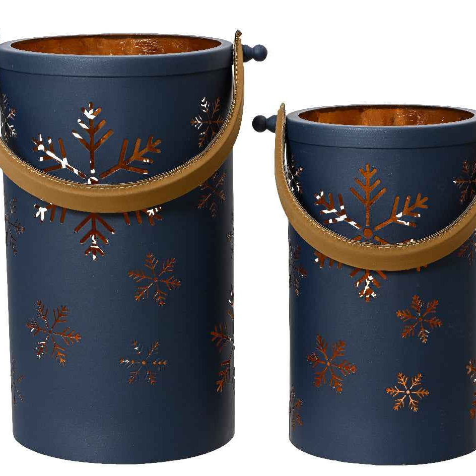 Blue Lantern with Rose Gold Inner - two sizes