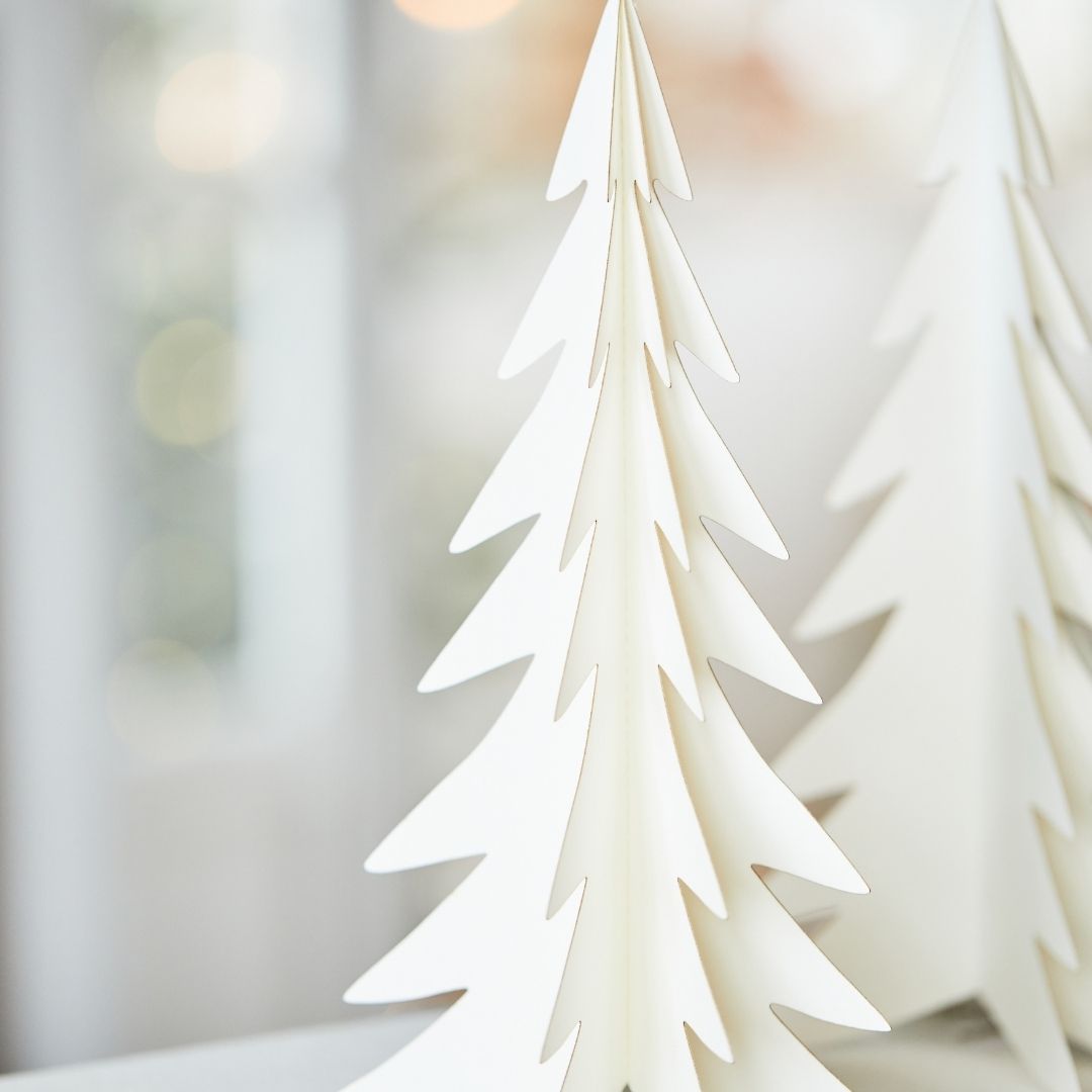 Paper Cut Standing Christmas Tree Decorations - WowCornwall