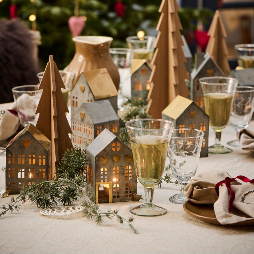 Set of 3 Assorted Metal House Tealight Holders - Each - WowCornwall