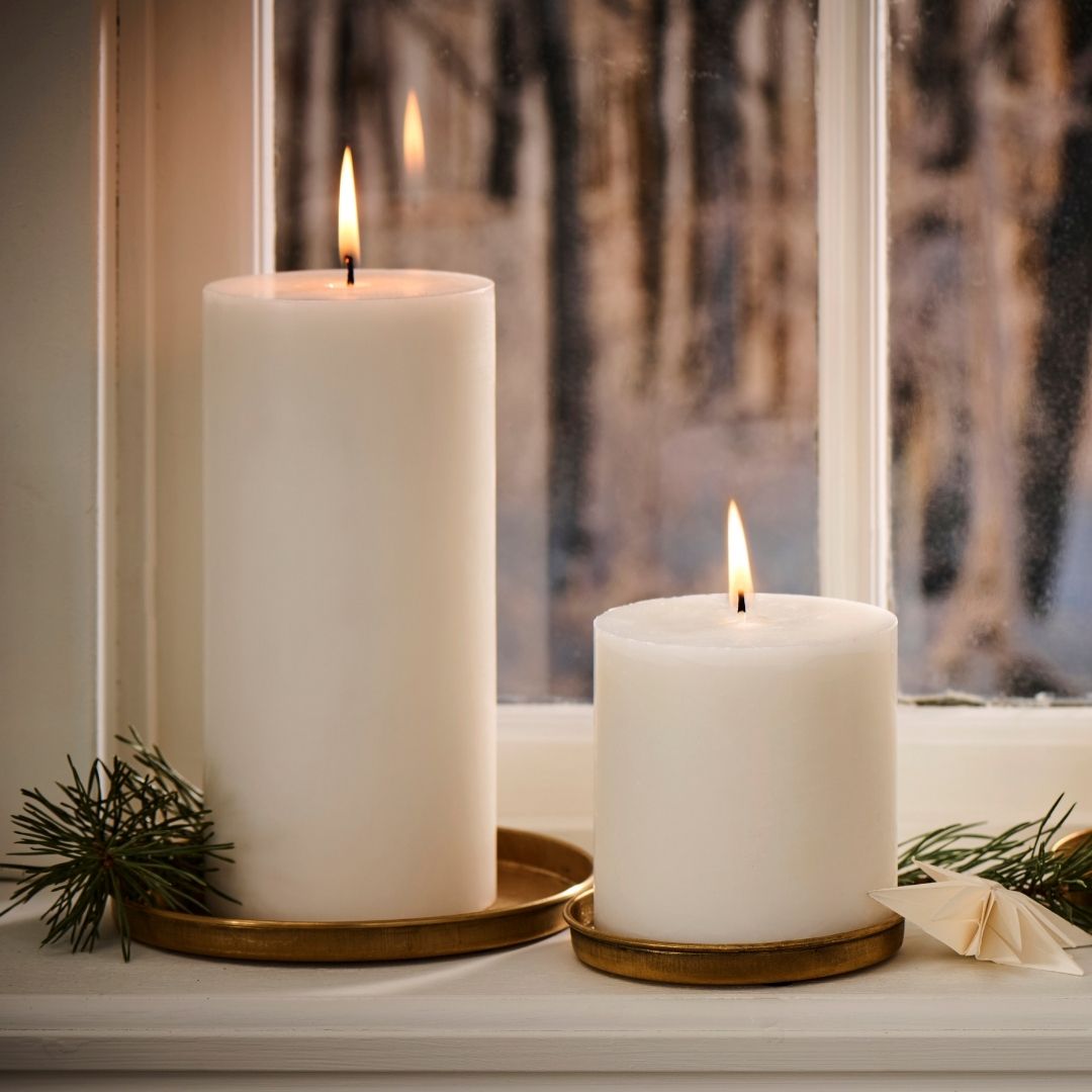 Large Brass Candle Tray Holder - WowCornwall
