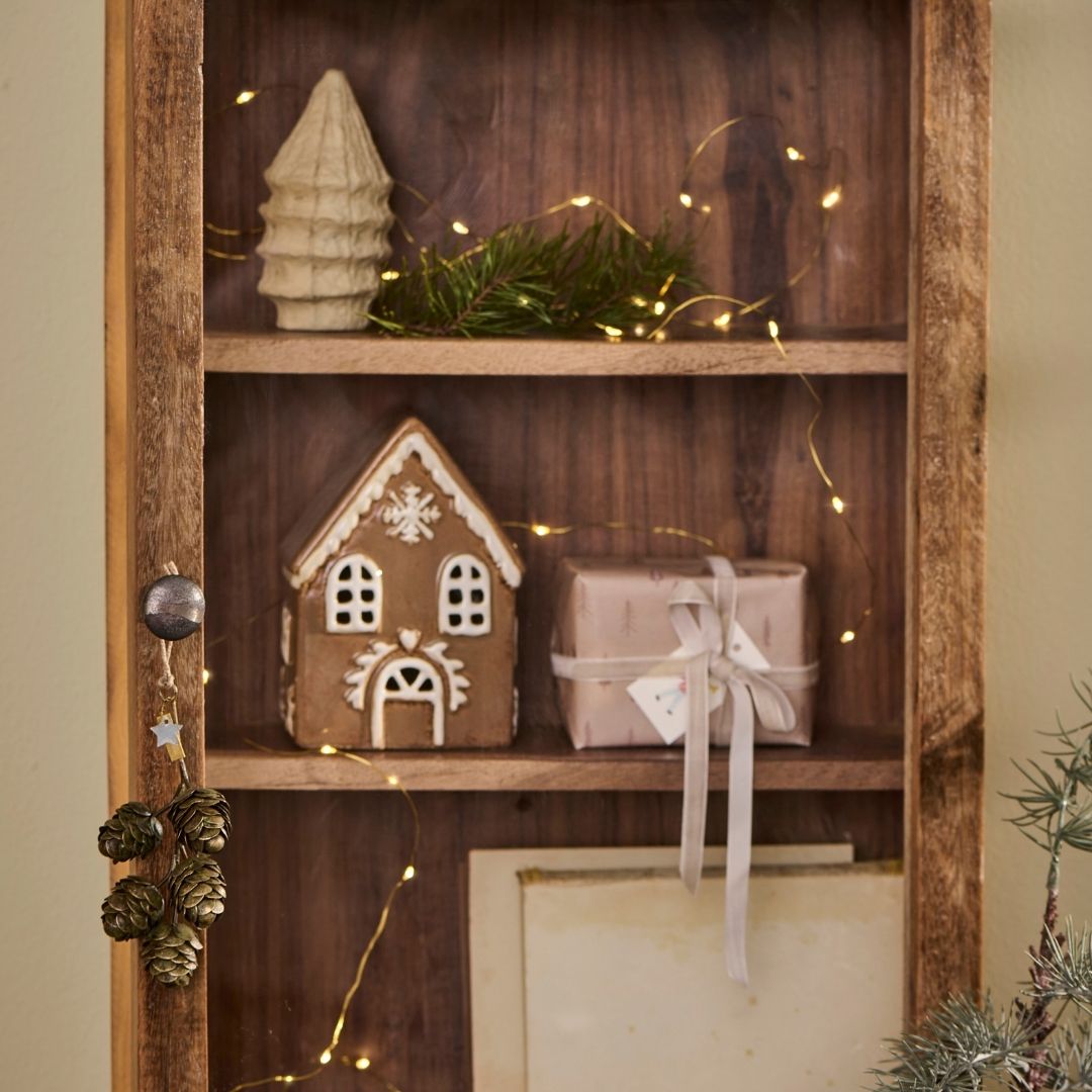Gingerbread House with Snowflake Tealight Holder - WowCornwall
