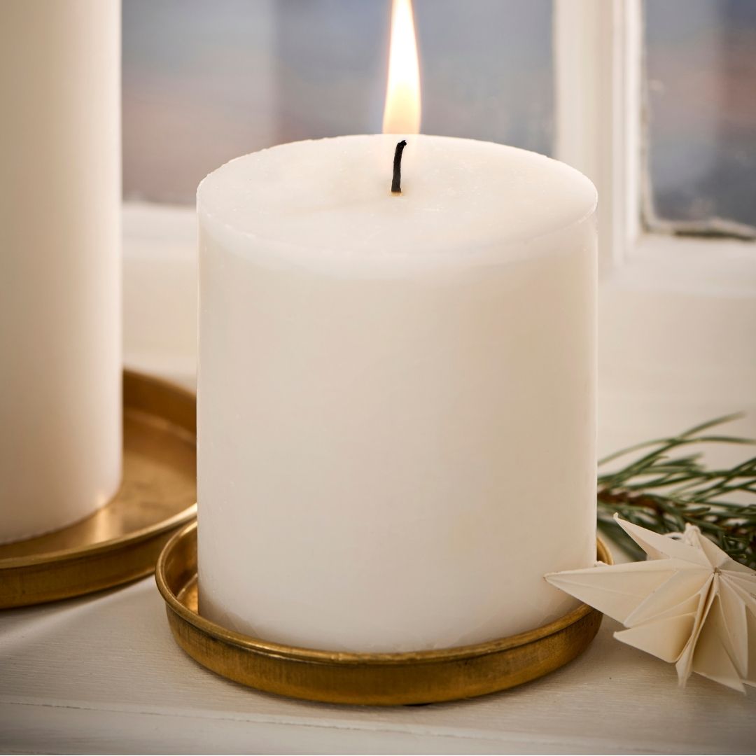 Large Brass Candle Tray Holder - WowCornwall