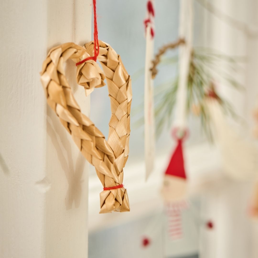 Twine Hanging Heart Christmas Ornament - WowCornwall