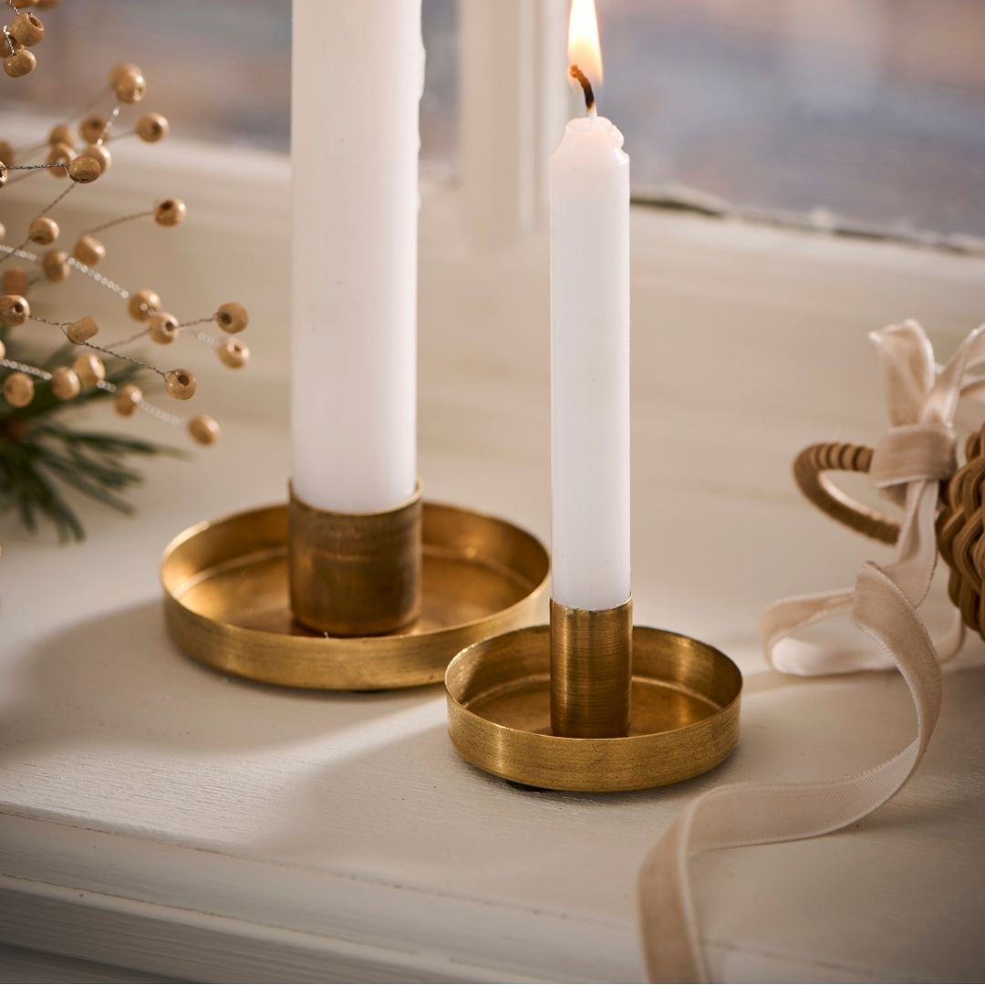 Brass Candle Tray Holder - WowCornwall