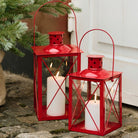 Large Red Red Glass Lantern - WowCornwall
