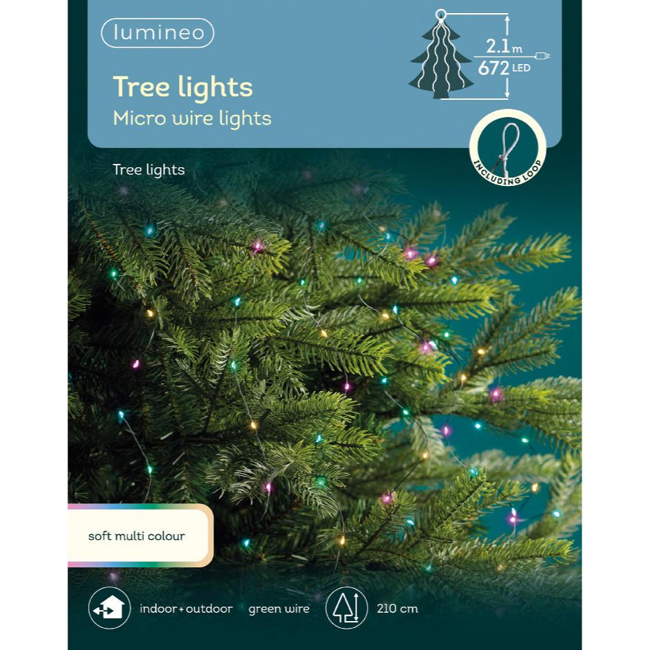 Micro LED tree bunch steady outdoor 672 lights - soft multi - WowCornwall