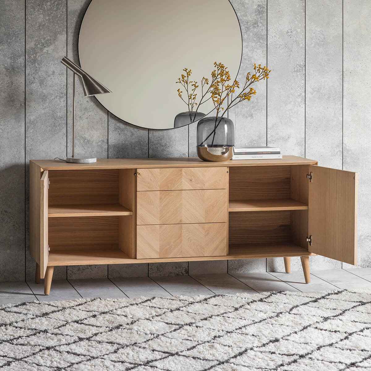 Ives 2Dr/3Drwr Sideboard 1600x450x700mm