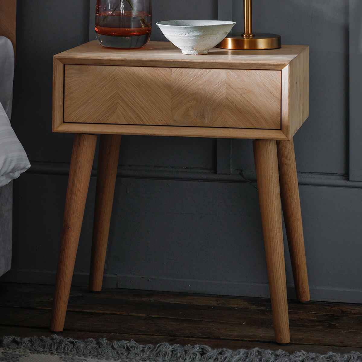 Ives 1 Drawer Side Table 500x450x600mm