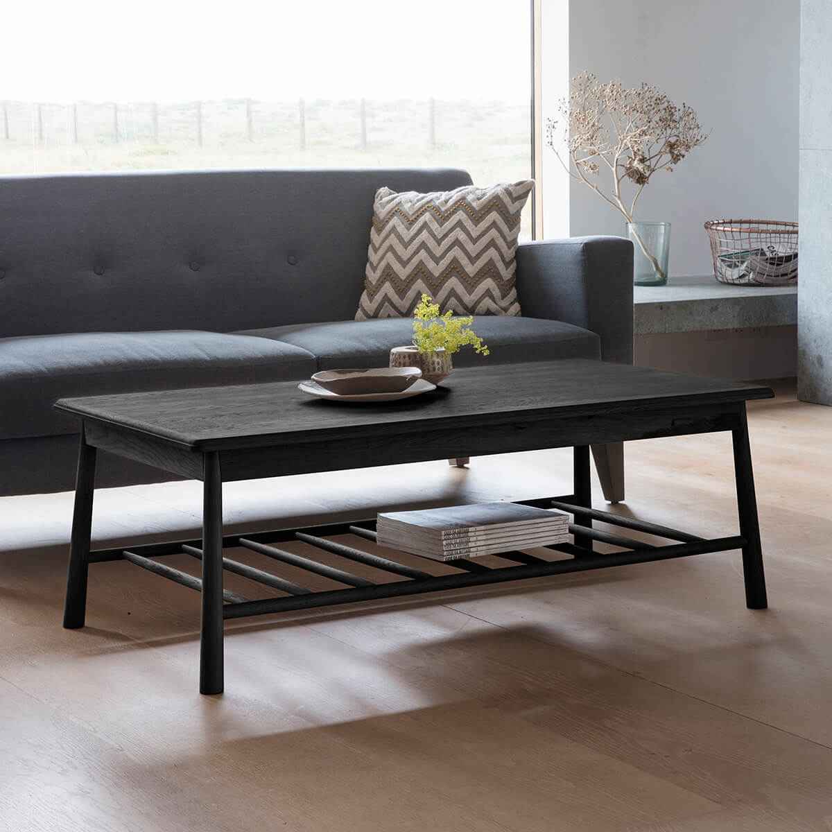 Winnard Rect Coffee Table Black 1200x650x425mm