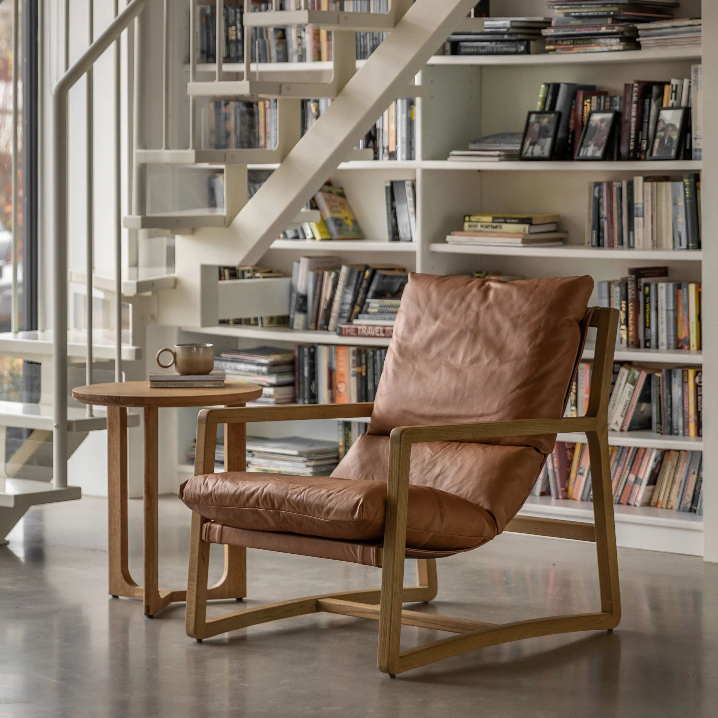 Burela Lounge Chair Vintage Brown Leather - WowCornwall