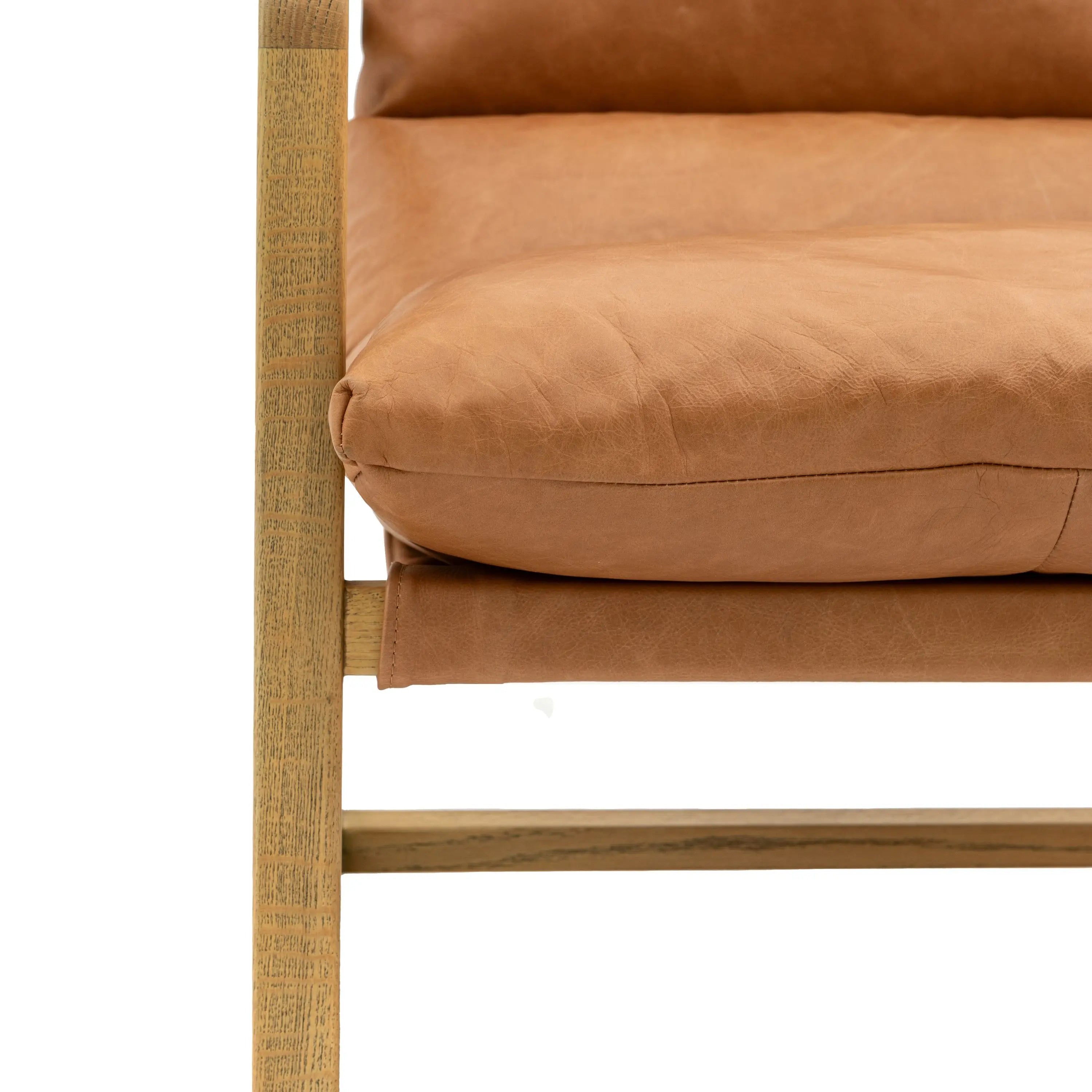 Burela Lounge Chair Vintage Brown Leather - WowCornwall