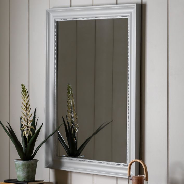 Sherwood Rectangle Mirror, large or small in lead & stone - WowCornwall