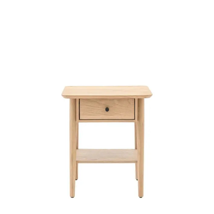 Hatfield 1 Drawer Bedside Natural 450x400x500mm - WowCornwall