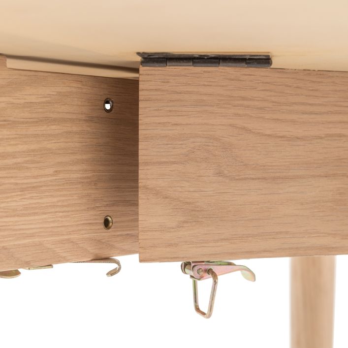 Hatfield Folding Dining Table Natural or Smoked 1000x1000x750mm - WowCornwall