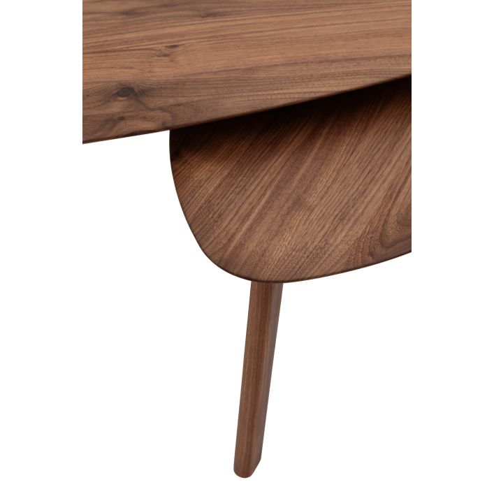 Mawes Coffee Table Nest Walnut 1100x600x450mm - WowCornwall