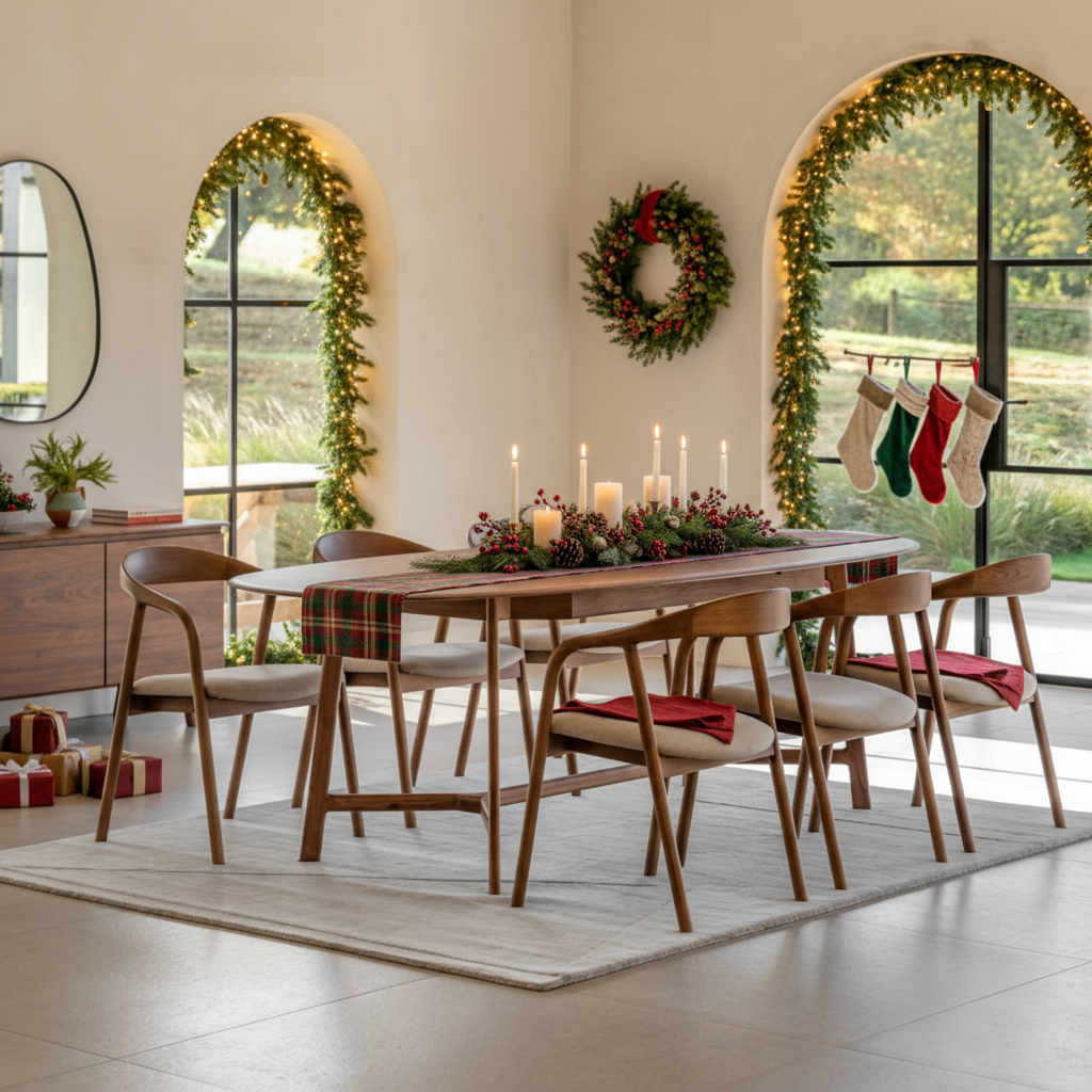 Mawes Extending Dining Table Walnut  2000/2500x1000x760mm - WowCornwall