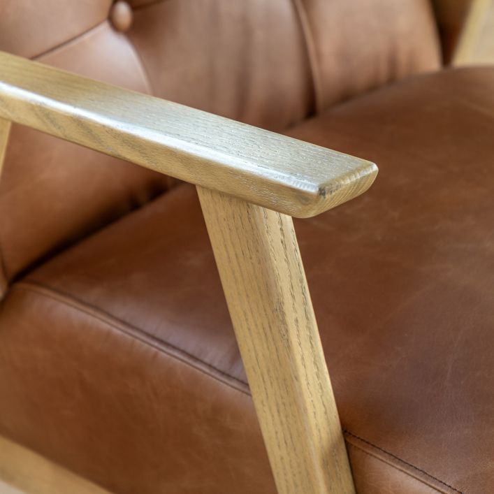 Blackhall Armchair Antique Brown or Green Leather - WowCornwall