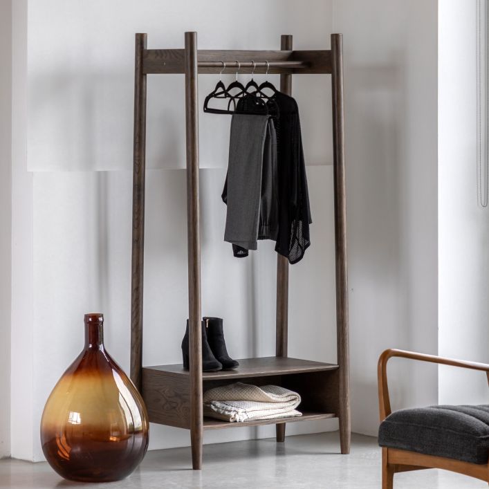 Hatfield Open Wardrobe Natural or Smoked 800x480x1700mm - WowCornwall
