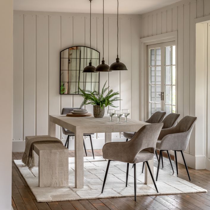 Iowa Dining Table Natural or Whitewash 2000x1000x750mm - WowCornwall