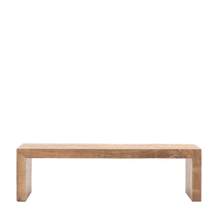 Iowa Dining Bench Natural or Whitewash 1600x360x450mm - WowCornwall