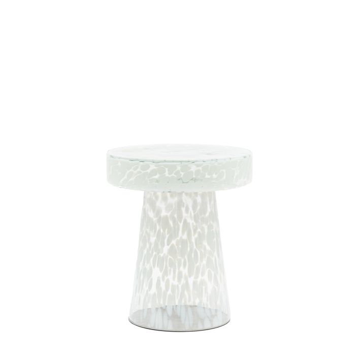 Murano Side Table Leopard or White 395x395x465mm - WowCornwall