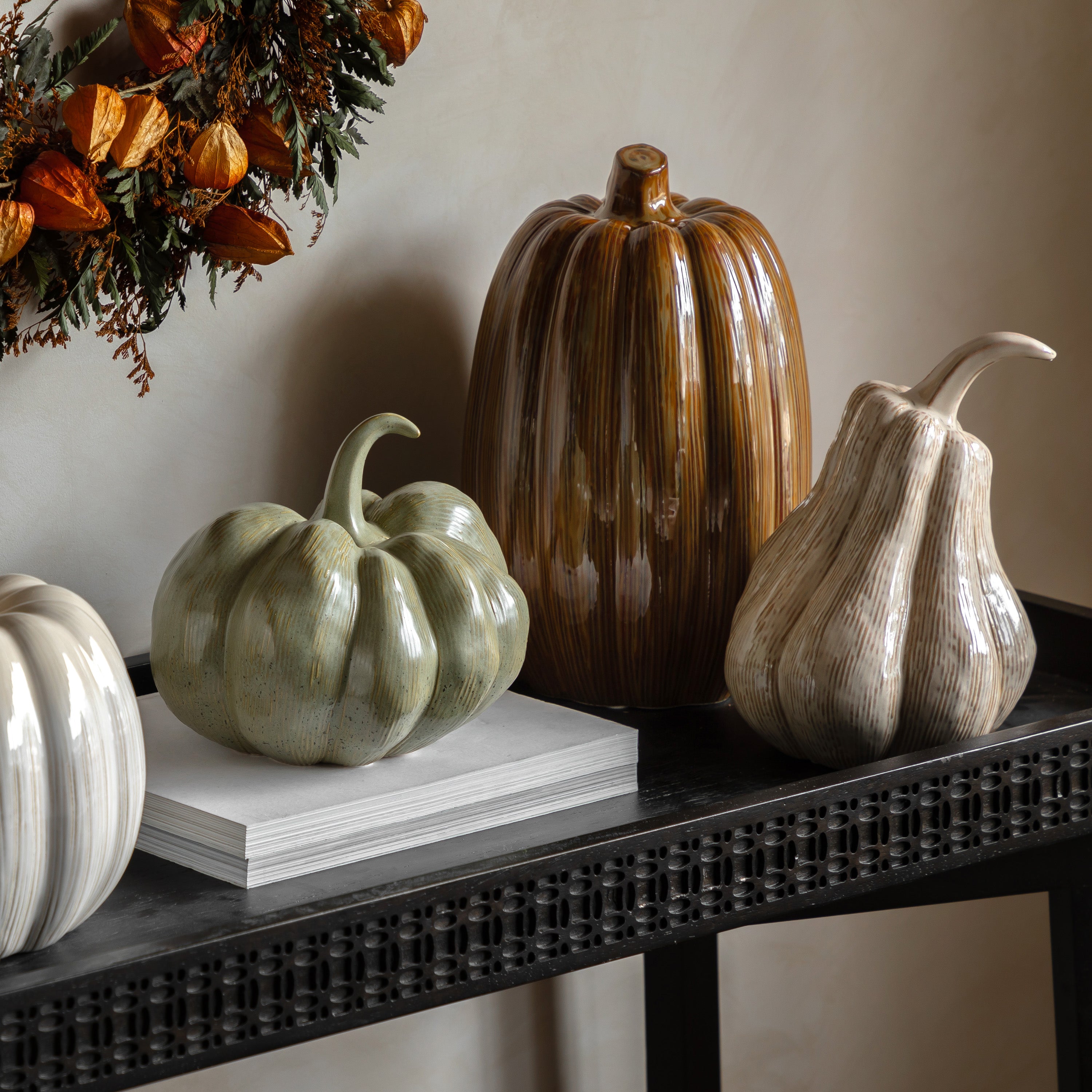 Ceramic Pumpkin in Rust - WowCornwall