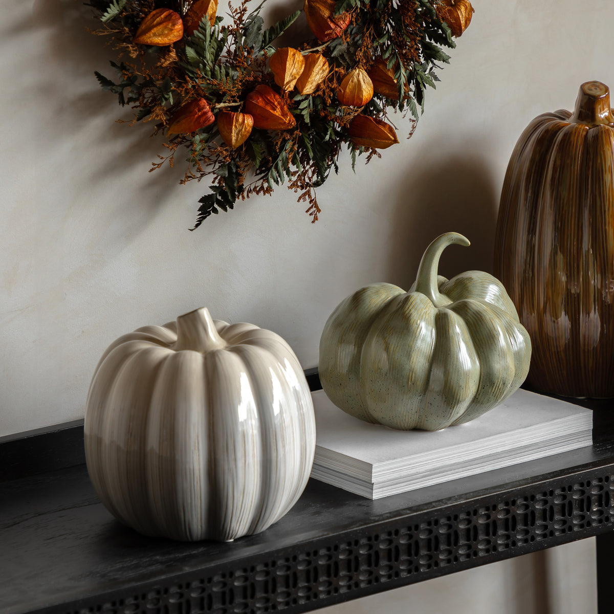 Ceramic Pumpkin with Natural Glaze - WowCornwall