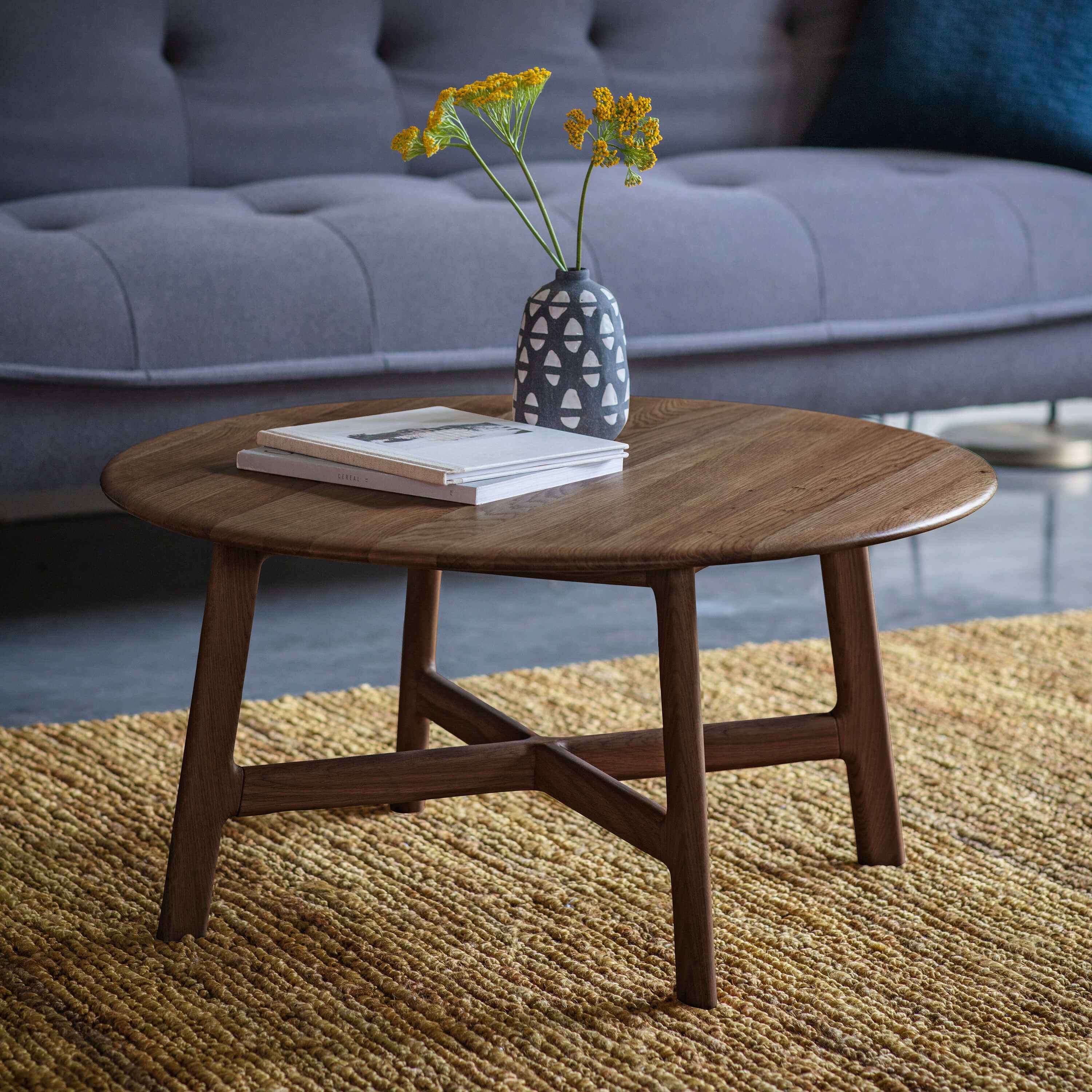 Mawes Round Coffee Table Walnut 800x800x400mm