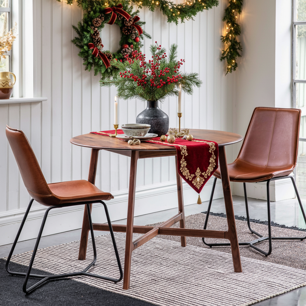 Mawes Round Dining Table Walnut 1000x1000x750mm