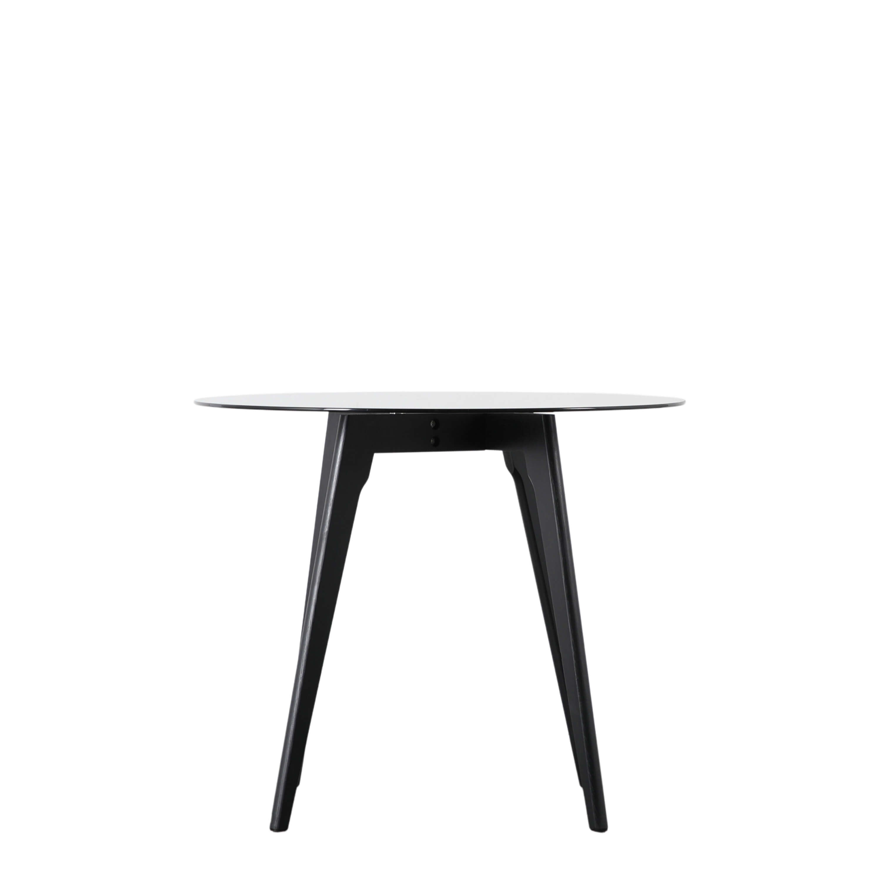 Blair Round Dining Table Black 900x900x750mm - WowCornwall